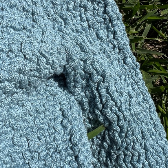 Free People Sky Blue Textured Button Front Cropped Cardigan Sweater XS - Picture 4 of 5